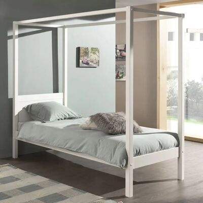 VIPACK Himmelbett 90x200 Weiß, Ohne Textil, Leicht zu Montieren VIPACK Himmelbett 90x200 Weiß, Ohne Textil, Leicht zu Montieren
