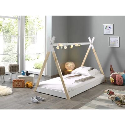 Lit enfant TIPI - Construction en bois, Inclut matelas et sommier - Publicité Lit enfant TIPI - Construction en bois, Inclut matelas et sommier - Publicité
