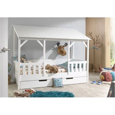 VIPACK Kinderbett mit Stauraum - Hausbett, Weiß VIPACK Kinderbett mit Stauraum - Hausbett, Weiß