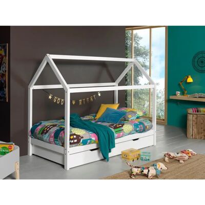 VIPACK Dallas Hausbett - Massivholz, 90x200cm, Weiß VIPACK Dallas Hausbett - Massivholz, 90x200cm, Weiß