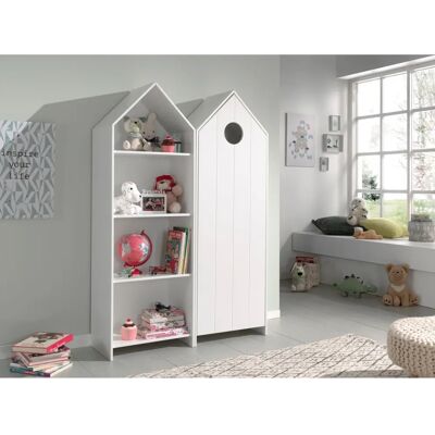 Vipack Casami Weiße Kinderzimmermöbel-Set - Kleiderschrank & Regal Vipack Casami Weiße Kinderzimmermöbel-Set - Kleiderschrank & Regal