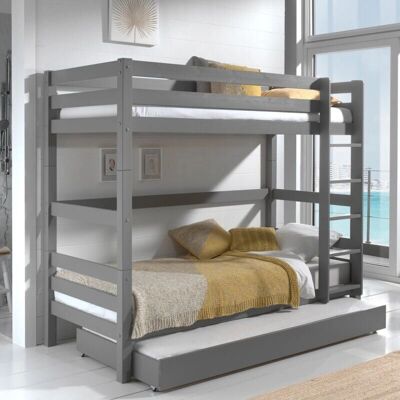 VIPACK Pino Etagenbett - Kindersicheres Kiefer, Grau VIPACK Pino Etagenbett - Kindersicheres Kiefer, Grau