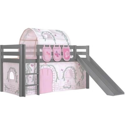 VIPACK Pino Hochbett - Kindermöbel, Massivpin, Grau VIPACK Pino Hochbett - Kindermöbel, Massivpin, Grau