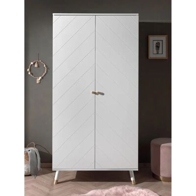 Vipack Billy Kledingkast - MDF Wit, 2 Deuren, 2 Planken - Kledingkast Vipack Billy Kledingkast - MDF Wit, 2 Deuren, 2 Planken - Kledingkast