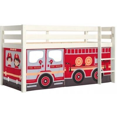 Vipack Pino Kinderbett - Weiß, 90x200cm, mit Textilset FIRE RESCUE - Kinderbett Vipack Pino Kinderbett - Weiß, 90x200cm, mit Textilset FIRE RESCUE - Kinderbett
