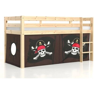 Vipack Pino Kinder Hochbett - Massiv Kiefer mit Textilset Vipack Pino Kinder Hochbett - Massiv Kiefer mit Textilset