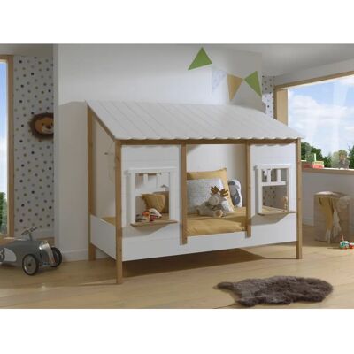 Vipack Hausbett - Weißes Kinderbett mit Spielhaus-Design und Matratze inklusive Vipack Hausbett - Weißes Kinderbett mit Spielhaus-Design und Matratze inklusive