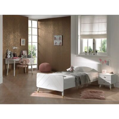 Ensemble lit GAMAY avec chevet et bureau - Meubles chambre - Publicité Ensemble lit GAMAY avec chevet et bureau - Meubles chambre - Publicité
