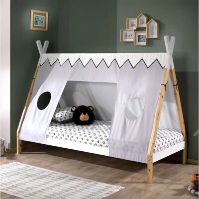 Vipack Kinderbett Tipi mit Zelt & Schublade - Weiß & Holz Vipack Kinderbett Tipi mit Zelt & Schublade - Weiß & Holz