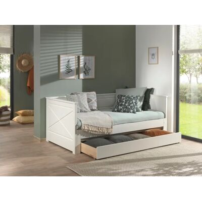 Vipack Pino Weißes Bett mit Schublade - Bett Vipack Pino Weißes Bett mit Schublade - Bett