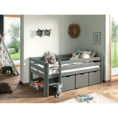 Cama Infantil Vipack Pino - Cama Baja con Almacenamiento y Escalera Cama Infantil Vipack Pino - Cama Baja con Almacenamiento y Escalera
