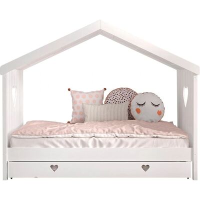 VIPACK Amori Hausbett - Massiv Kiefer, MDF Dach, Inkl. Schublade VIPACK Amori Hausbett - Massiv Kiefer, MDF Dach, Inkl. Schublade