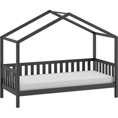 Vipack Dallas Hausbett Grau - 90x200cm, Holz, mit Dach, Sicherheitsnormen Vipack Dallas Hausbett Grau - 90x200cm, Holz, mit Dach, Sicherheitsnormen
