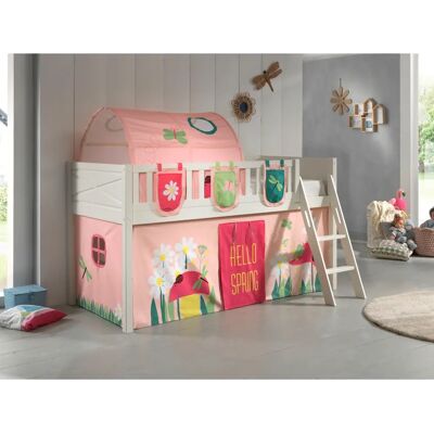 VIPACK Scott Lit mezzanine avec Échelle - Sécurité Enfant, Blanc & Rose - Publicité VIPACK Scott Lit mezzanine avec Échelle - Sécurité Enfant, Blanc & Rose - Publicité