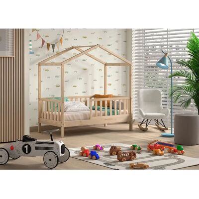 Vipack Dallas Hochbett - Kiefer, 70x140 cm, Sicherheitsbarriere Vipack Dallas Hochbett - Kiefer, 70x140 cm, Sicherheitsbarriere