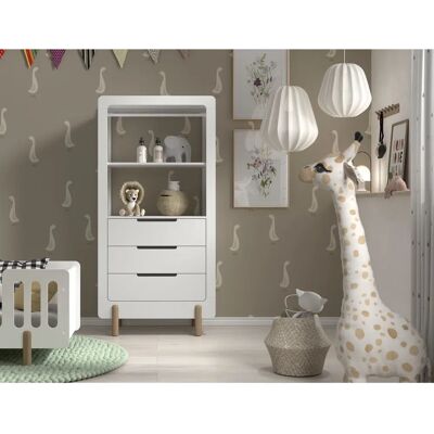 Étagère de rangement blanche Vipack - Chambre d'enfant avec tiroirs et tringle - Publicité Étagère de rangement blanche Vipack - Chambre d'enfant avec tiroirs et tringle - Publicité