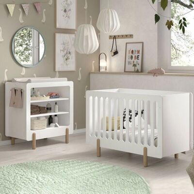 Ensemble Lit Bébé et Table à Langer Vipack Smile - Blanc - Publicité Ensemble Lit Bébé et Table à Langer Vipack Smile - Blanc - Publicité