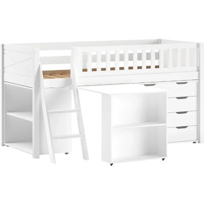 VIPACK Baby Hochbett - Massivkiefer, Sicherheitsgeländer, 90x200cm VIPACK Baby Hochbett - Massivkiefer, Sicherheitsgeländer, 90x200cm