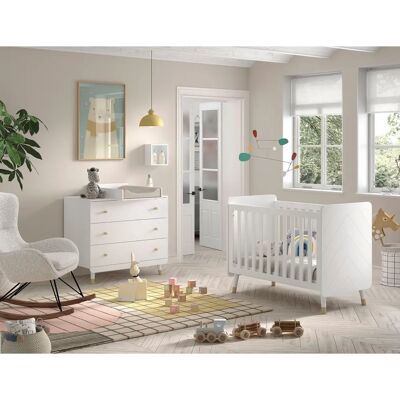 VIPACK Babyledikantenset - Wit, 60x120cm, 3-delig slaapkamermeubel VIPACK Babyledikantenset - Wit, 60x120cm, 3-delig slaapkamermeubel