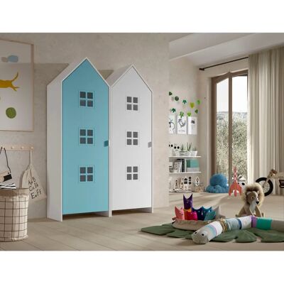 Armoire pour enfants CASMY avec portes en forme de maison - Publicité Armoire pour enfants CASMY avec portes en forme de maison - Publicité