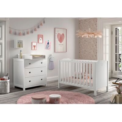 VIPACK Babykamer-Compleetset - Amori 3-dlg. met Hartornamenten VIPACK Babykamer-Compleetset - Amori 3-dlg. met Hartornamenten