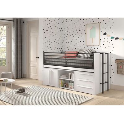 BOBOCHIC Samira Lit en Mezzanine avec Rangement - Mobilier Gain de Place - Publicité BOBOCHIC Samira Lit en Mezzanine avec Rangement - Mobilier Gain de Place - Publicité