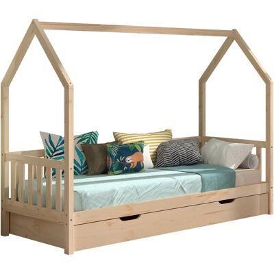 VIPACK - VIPACK Hausbett Massiv Kiefer - Natur - Bett VIPACK - VIPACK Hausbett Massiv Kiefer - Natur - Bett