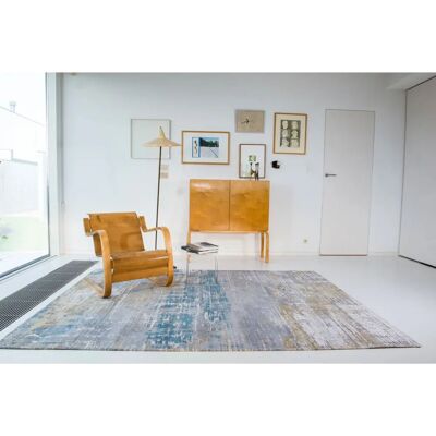 Tappeto Atlantic Streaks Long Island Blue di Louis de Poortere - Vintage, 140x200cm Tappeto Atlantic Streaks Long Island Blue di Louis de Poortere - Vintage, 140x200cm