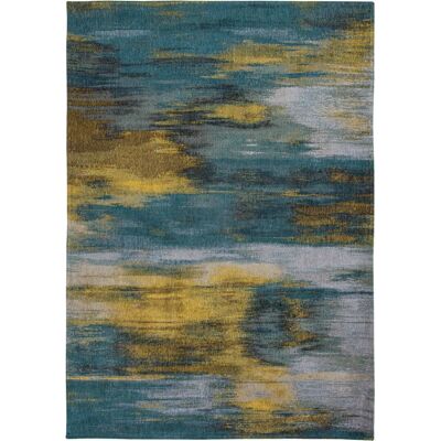 Tapis Bleu Nymphea de Louis De Poortere - Flatweave - 80x150cm - Publicité Tapis Bleu Nymphea de Louis De Poortere - Flatweave - 80x150cm - Publicité
