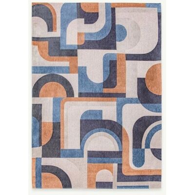 Tapis Géométrique Camel Blue Louis De Poortere - 80x150cm - Publicité Tapis Géométrique Camel Blue Louis De Poortere - 80x150cm - Publicité