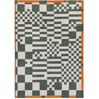 Tapis de jeu d'échecs vert foncé Louis De Poortere - Design géométrique moderne - Publicité Tapis de jeu d'échecs vert foncé Louis De Poortere - Design géométrique moderne - Publicité