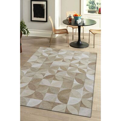 Novatrend Tapis de salon moderne tissé plat beige 240x340 cm - rug - Publicité Novatrend Tapis de salon moderne tissé plat beige 240x340 cm - rug - Publicité