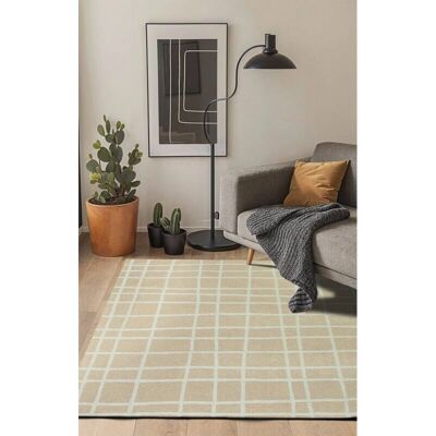 Alfombra Beige Nieve Polvo Beneffito - Ecológica, Antideslizante, 80x150cm Alfombra Beige Nieve Polvo Beneffito - Ecológica, Antideslizante, 80x150cm