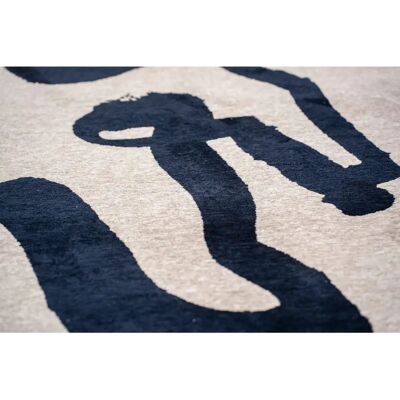 Louis de Poortere Craft Ribbon Sea Ink 9849 Rug - Blue, Ivory - Rug Louis de Poortere Craft Ribbon Sea Ink 9849 Rug - Blue, Ivory - Rug