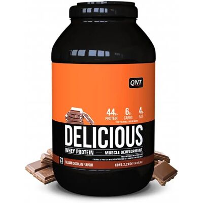 QNT Delicious Whey Protein Pulver - Schokolade - 2,2kg - Unterstützt Muskelwachstum QNT Delicious Whey Protein Pulver - Schokolade - 2,2kg - Unterstützt Muskelwachstum