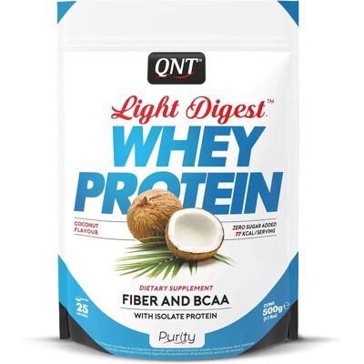 QNT Nutrition Light Digest Whey Protein - Kokos - Hoch BCAA - Glutenfrei - 500g QNT Nutrition Light Digest Whey Protein - Kokos - Hoch BCAA - Glutenfrei - 500g