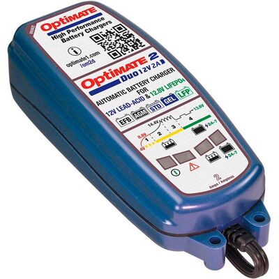 Tecmate Optimate 2 Duo Oplaadstation voor Motor Tecmate Optimate 2 Duo Oplaadstation voor Motor