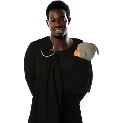Porte-bébé BB-Sling Babylonia Coton Bio Noir - Position ergonomique M - Publicité Porte-bébé BB-Sling Babylonia Coton Bio Noir - Position ergonomique M - Publicité