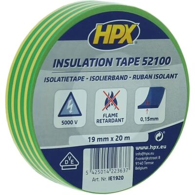 HPX - Isolatieband - Geel/Groen - 19mm x 20m HPX - Isolatieband - Geel/Groen - 19mm x 20m