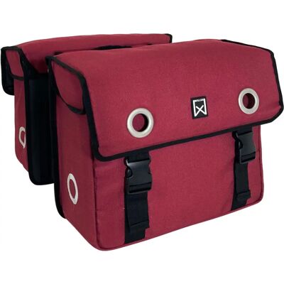 Willex Dubbele Canvas Fietstas 46L Paarsrood - Fiets Achtertas Willex Dubbele Canvas Fietstas 46L Paarsrood - Fiets Achtertas