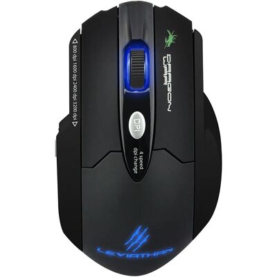 Souris Gaming Dragonwar Leviathan 3200DPI LED Bleu - Noir - Publicité Souris Gaming Dragonwar Leviathan 3200DPI LED Bleu - Noir - Publicité