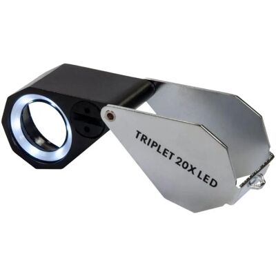 Lentille d'agrandissement Kite Optics Triplet 20x LED - Loupe - Publicité Lentille d'agrandissement Kite Optics Triplet 20x LED - Loupe - Publicité