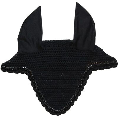 Kentucky Horsewear Lange Fliegenhaube Schwarz mit Perlen & Glitzersteinen - Fliegenmaske Kentucky Horsewear Lange Fliegenhaube Schwarz mit Perlen & Glitzersteinen - Fliegenmaske
