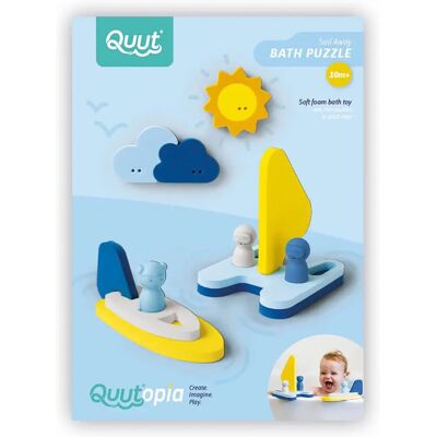 Puzzle de bain QUUT - Pièces en mousse colorées - Jeu d'eau Puzzle de bain QUUT - Pièces en mousse colorées - Jeu d'eau