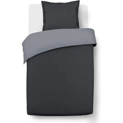 Ensemble de Couette Bicolore en Coton Réversible - Linge de Lit Ensemble de Couette Bicolore en Coton Réversible - Linge de Lit