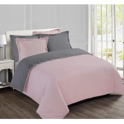 Housse de Couette Bicolore en Coton - 240x260cm - Publicité Housse de Couette Bicolore en Coton - 240x260cm - Publicité