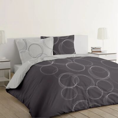 Parure de couette Vision Lenny - Gris anthracite - 100% coton - Publicité Parure de couette Vision Lenny - Gris anthracite - 100% coton - Publicité