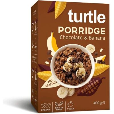 Turtle Bio-Schokoladen-Bananen-Haferflocken - Glutenfreies Frühstück Turtle Bio-Schokoladen-Bananen-Haferflocken - Glutenfreies Frühstück