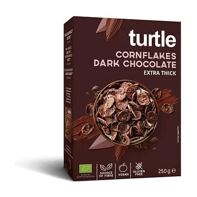 Turtle Płatki Kukurydziane z Ciemną Czekoladą - Ekologiczne, Bezglutenowe 250g Turtle Płatki Kukurydziane z Ciemną Czekoladą - Ekologiczne, Bezglutenowe 250g