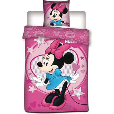 Disney Minnie Mouse Roze Sterren Dekbedovertrek - 140x200 cm Disney Minnie Mouse Roze Sterren Dekbedovertrek - 140x200 cm